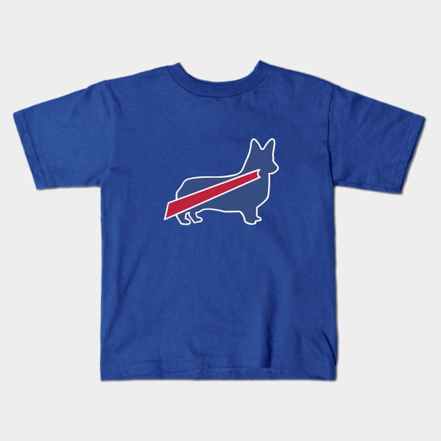 Buffalo Corgi Bills Kids T-Shirt by Emilied